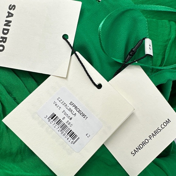 SANDRO PARIS Green Dress With Rhinestones $580 Sz 40 (US 8) NWT - Picture 7 of 7